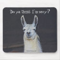 Llama Face Digital Art Humorous Photo Mousepad