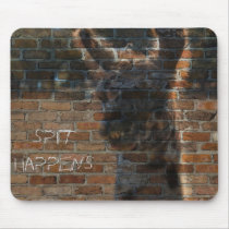 Llama Graffiti on Brick Wall, Spit Happens Mouse Pad