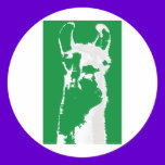 llama head in emerald green stickers