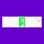 llama head in lime green bumper stickers