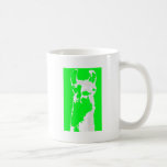 llama head in lime green mugs