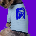 llama head in marine blue pet clothing