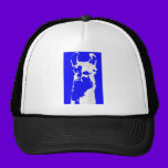 llama head in marine blue hats