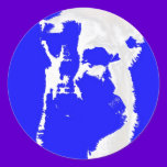 llama head in marine blue stickers