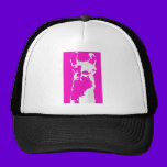 Llama head in pink hats