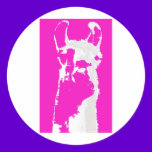 Llama head in pink stickers