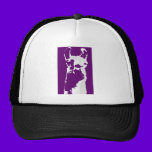 llama head in purple hats