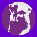 llama head in purple stickers