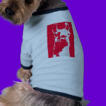 Llama head in RED pet clothing