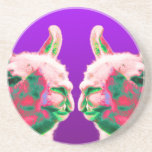 Llama Heads in a Bright Contemporary Graphic coasters