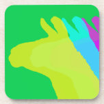 Llama Heads in Bright Bold Graphic Colors cork coasters