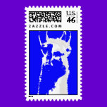 LLama in blue postage stamp stamps