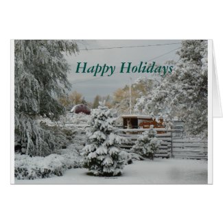 Llama In The Snow Happy Holidays Greeting Card