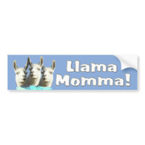 Llama Momma Bumper STICKER bumper stickers