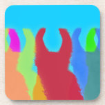 Llamas 5 in Bright Graphic Llama Colors cork coasters