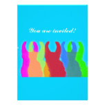 Llamas 5 in Bright Graphic Llama Colors Personalized Announcement
