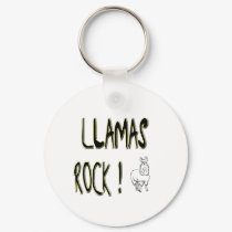 Llamas Rock! Keychain by TShirtDotCom Llamas Rock! Keychain