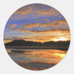 Llanstephan Sunset Round Stickers