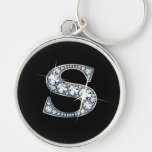 Llavero de Bling del diamante de "S"