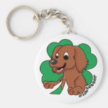 Llavero de Irish Setter del trébol del dibujo anim