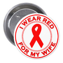 Llevo el rojo para mi esposa pin