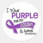 Llevo la púrpura para mi lupus del primo 42 pegatina
