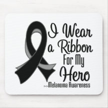 Llevo una cinta para mi héroe - melanoma alfombrillas de ratón