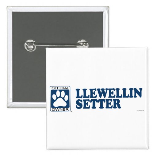 Llewellin Setter Blue Pinback Buttons