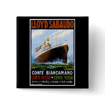 Lloyd Sabaudo Vintage Ocean Liner Advertisement Pins
