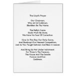 Lloyd's Prayer Card