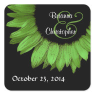 Lme Green Sunflower Wedding sticker