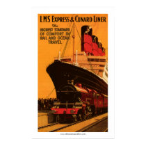LMS Express & Cunard Liner Poster posters