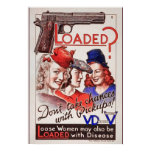 "Loaded with VD" vintage World War II STD  poster