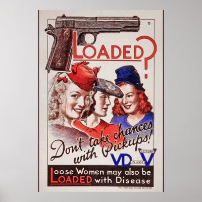 "Loaded with VD" vintage World War II STD  poster