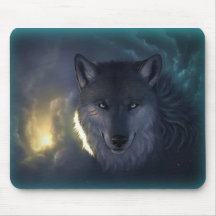 Lobo de la fantasía tapetes de raton
