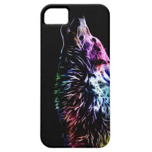 Lobo del fractal del arco iris iPhone 5 Case-Mate carcasa