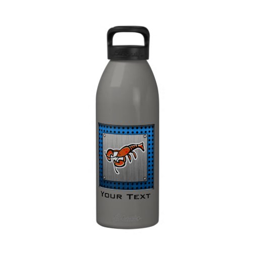 Lobster; Brushed metal-look Water Bottles