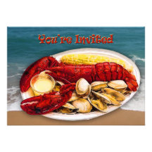 Lobster & Clams Ocean Shoreline You're Invited