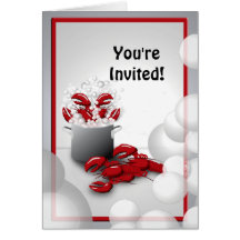 Lobster Dinner Boil  Invitation Greeting Card