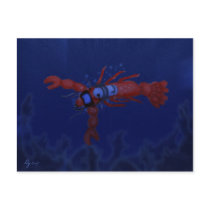 Lobster Diving Postcard