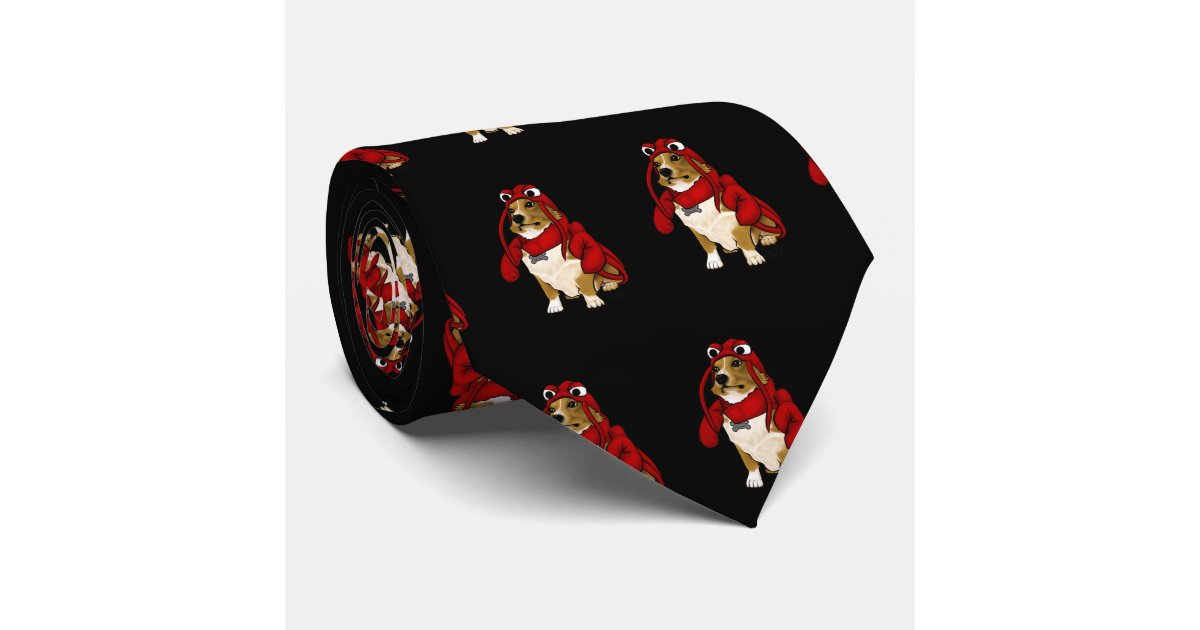 Lobster Dog Tiled Tie Zazzle