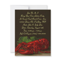 Lobster Lobsters Party Dinner or BYOL Invitation