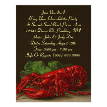 Lobster Lobsters Party Dinner or BYOL Invitation