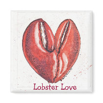 Lobster Love Square Magnet