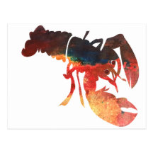Lobster Mixed Media Collage Post Cards