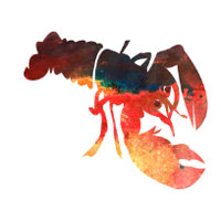 Lobster Mixed Media Collage postcard