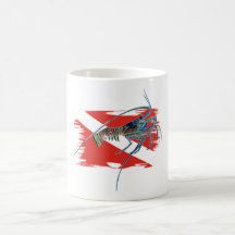 lobster on shredded flag mug