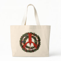 Lobster Peace Large Canvas Tote bags
