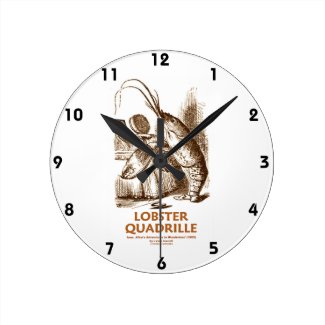 Lobster Quadrille (Brush Mirror Wonderland Humor) Round Clock