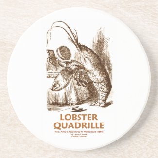 Lobster Quadrille (Brush Mirror Wonderland Humor) Coasters